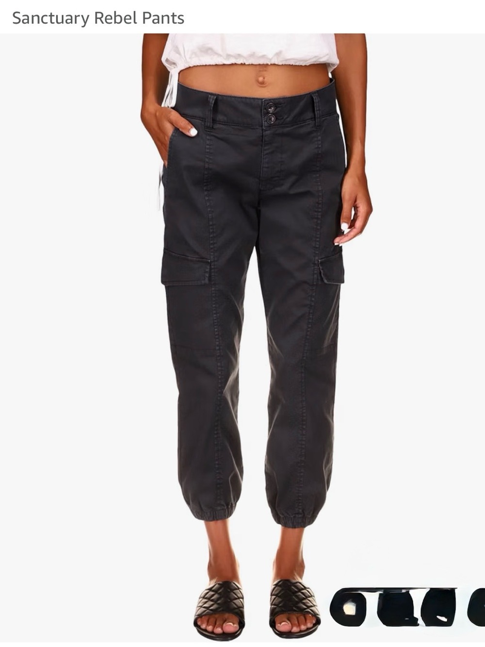Sanctuary Cargo Joggers in Obsidian